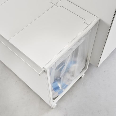 蓋付き目隠し分別ダストワゴン タワー45L 3分別.|s14